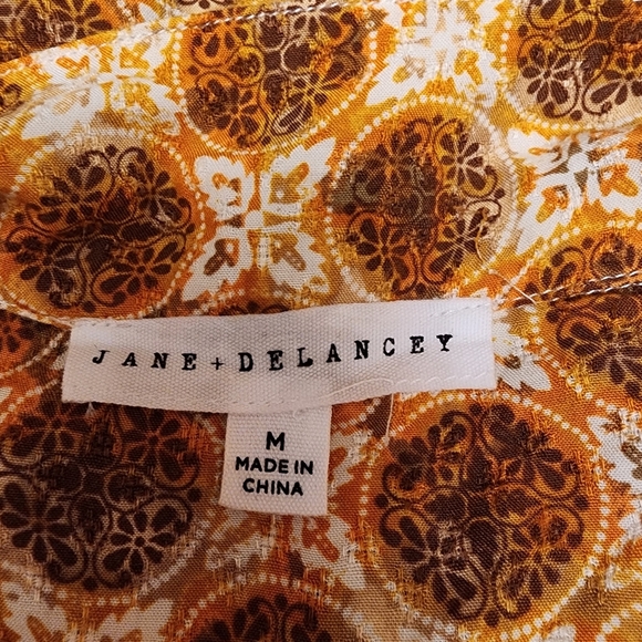 Jane + Dalancey Short Sleeve Retro Style Casual Button Down Shirt Size M - Picture 10 of 12